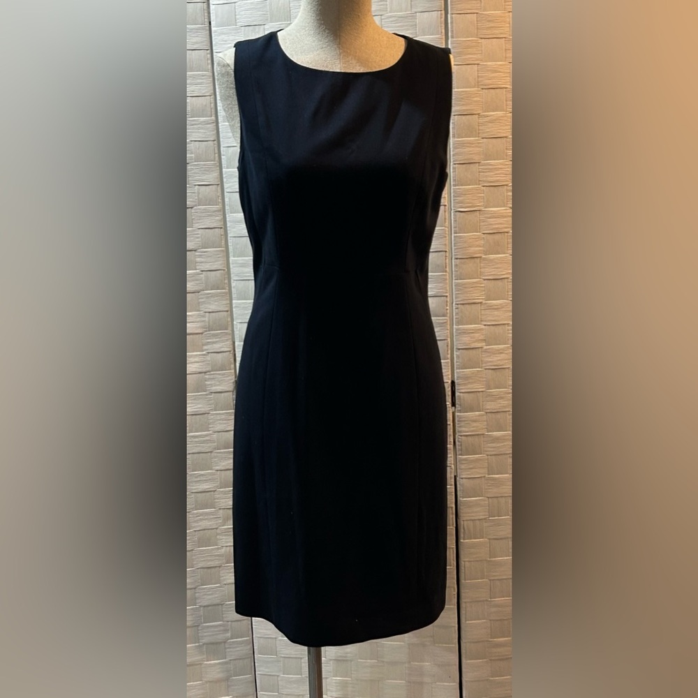 Tahari Navy Blue Career Midi Dress Size 6 - Picture 2 of 9